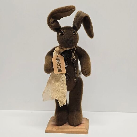 Honey And Me Harrison Primitive Rustic Bunny Rabbit Plush Figurine - Picture 1 of 7
